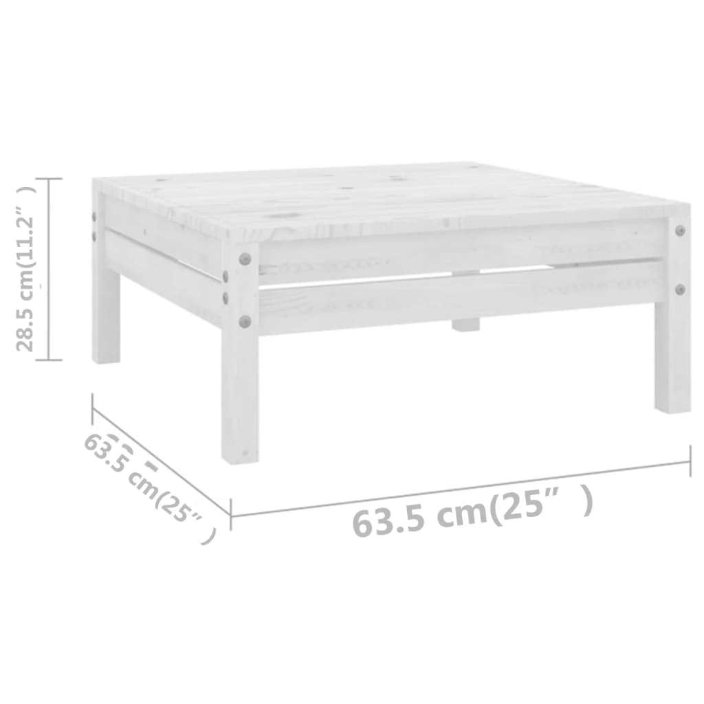 Salon de jardin 10 pcs Blanc Bois de pin massif
