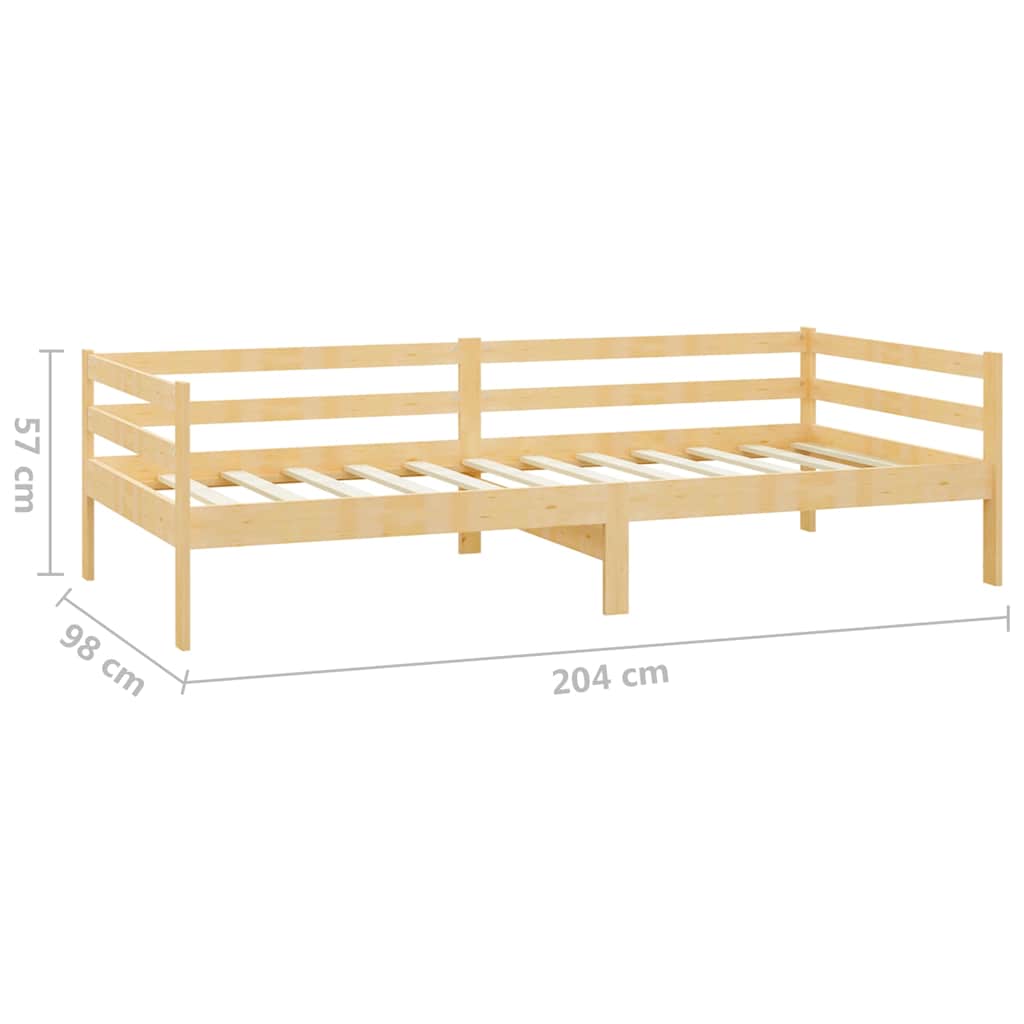 Lit de repos avec matelas 90x200 cm Bois de pin massif