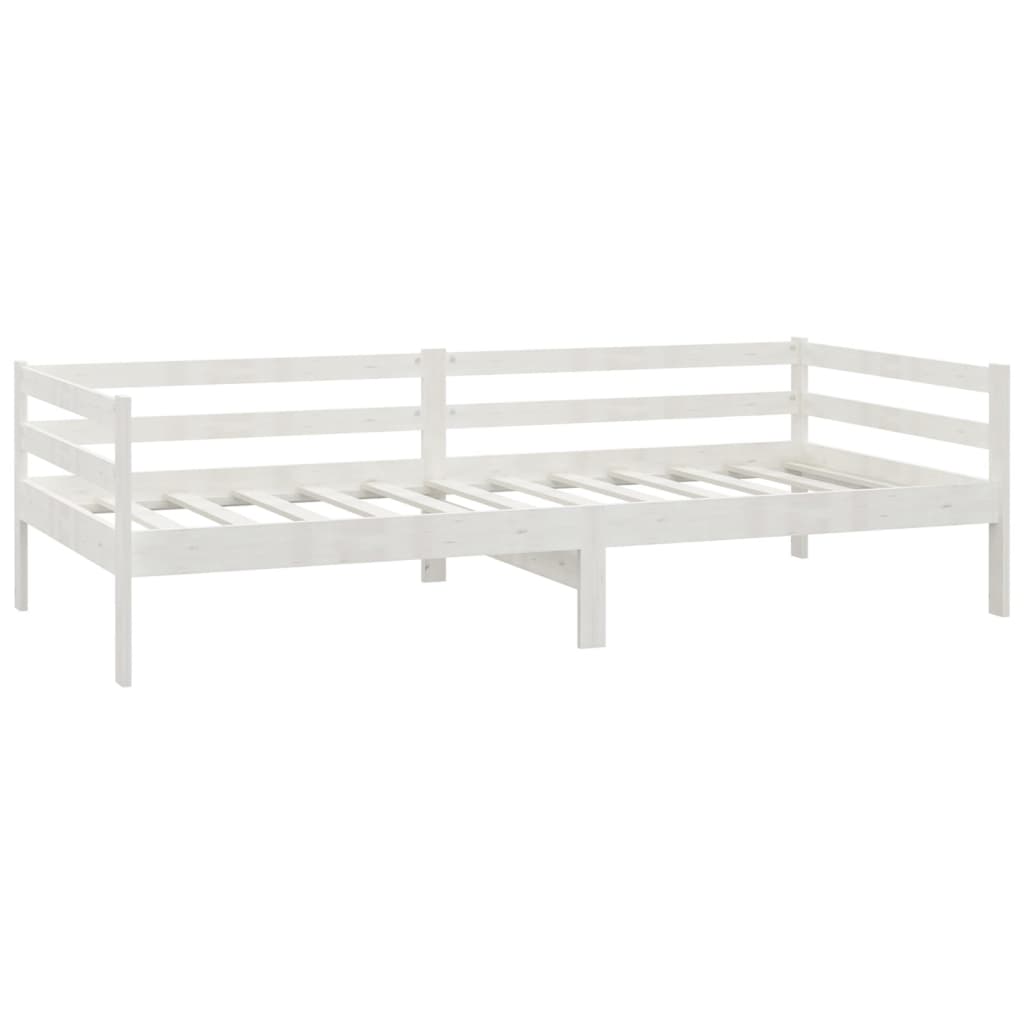 Lit de repos avec matelas 90x200 cm Blanc Bois de pin massif - XIOS