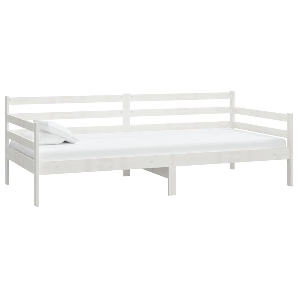Lit de repos avec matelas 90x200 cm Blanc Bois de pin massif - XIOS