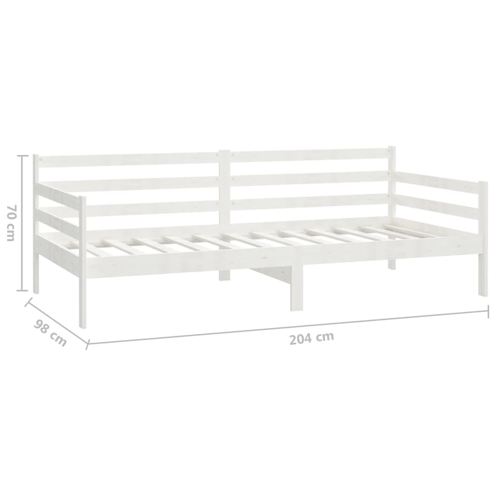 Lit de repos avec matelas 90x200 cm Blanc Bois de pin massif - XIOS