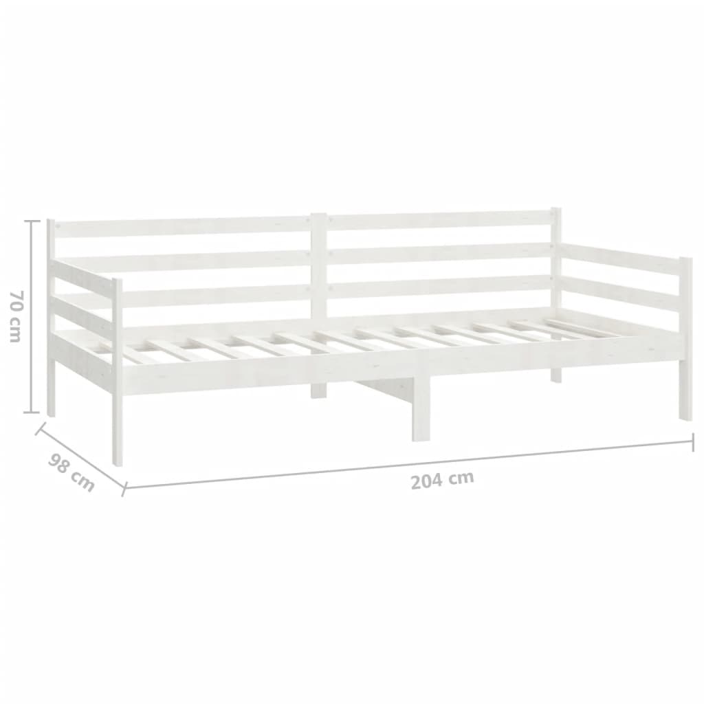 Lit de repos avec matelas 90x200 cm Blanc Bois de pin massif - XIOS