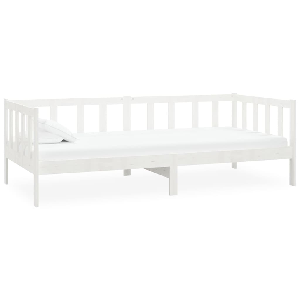 Lit de repos avec matelas 90x200 cm Blanc Bois de pin massif - XIOS