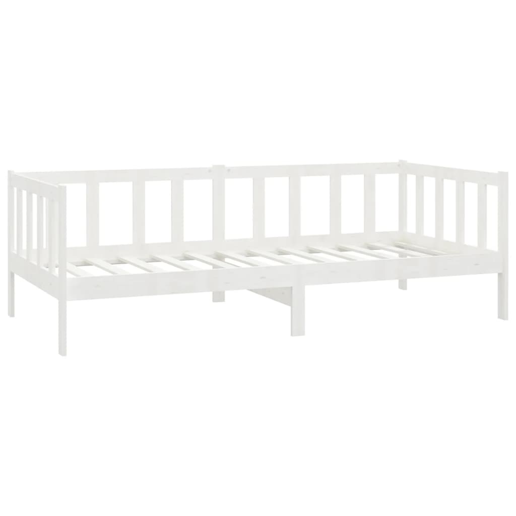 Lit de repos avec matelas 90x200 cm Blanc Bois de pin massif - XIOS