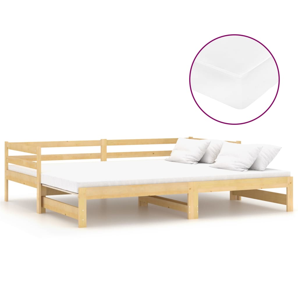 Lit coulissant 2x(90x200) cm Bois de pin massif - XIOS