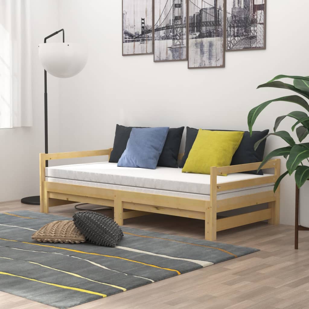 Lit coulissant 2x(90x200) cm Bois de pin massif - XIOS