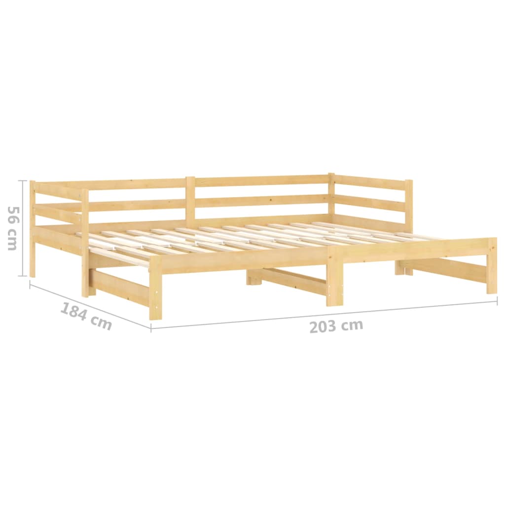 Lit coulissant 2x(90x200) cm Bois de pin massif - XIOS