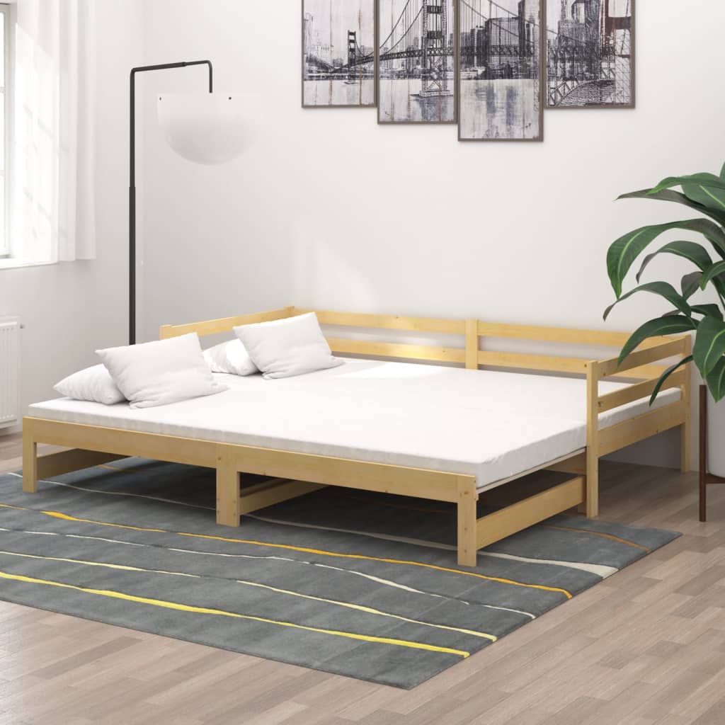 Lit coulissant 2x(90x200) cm Bois de pin massif - XIOS