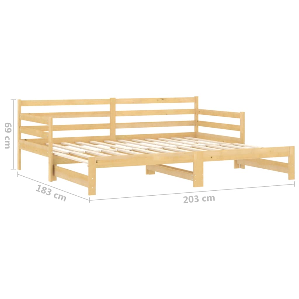 Lit coulissant 2x(90x200) cm Bois de pin massif - XIOS