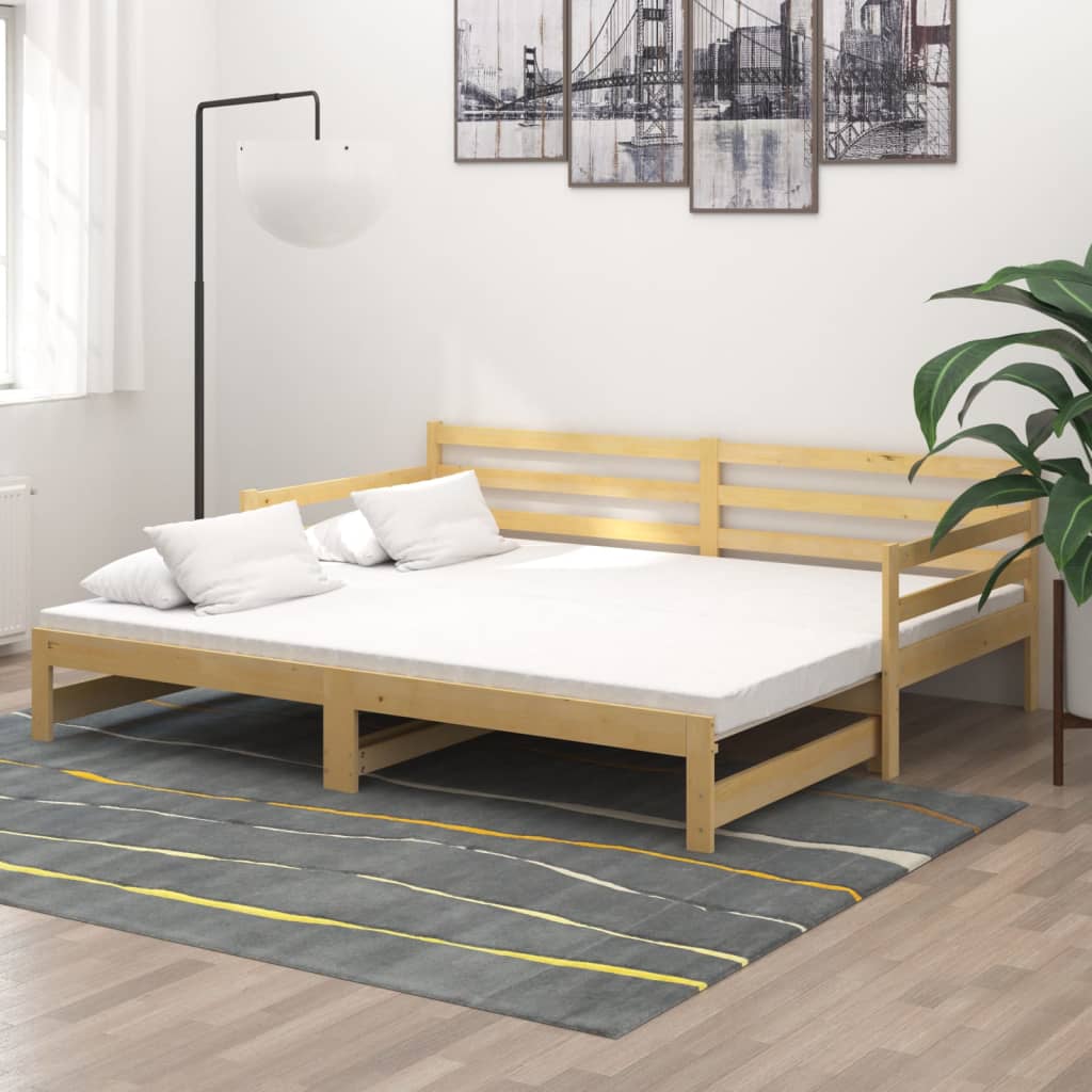 Lit coulissant 2x(90x200) cm Bois de pin massif - XIOS