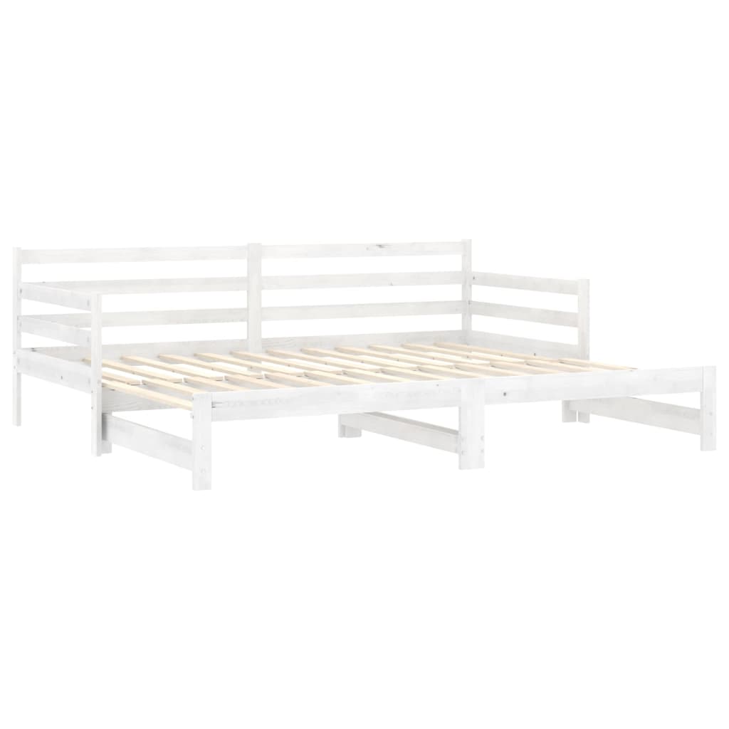 Lit coulissant 2x(90x200) cm Blanc Bois de pin massif - XIOS