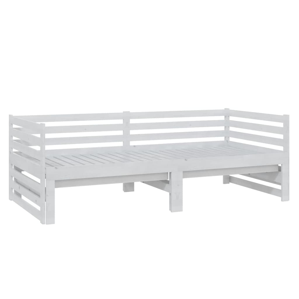 Lit coulissant 2x(90x200) cm Blanc Bois de pin massif - XIOS