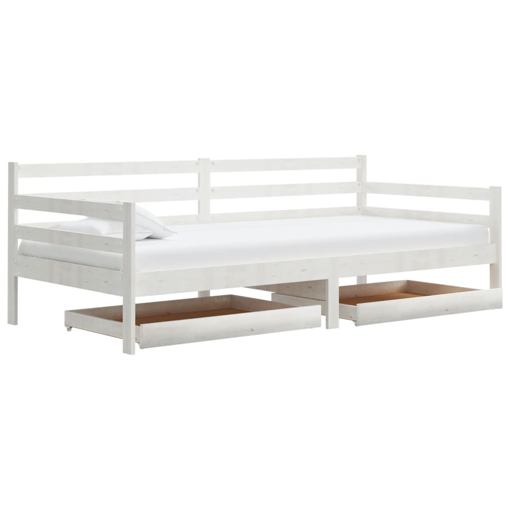 Lit de jour sans matelas avec tiroirs 90x200 cm blanc - XIOS