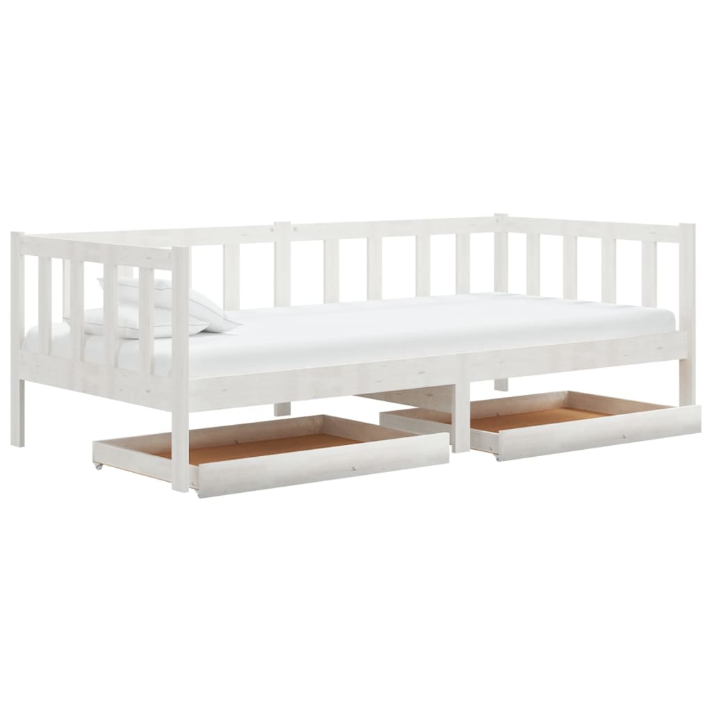 Lit de jour sans matelas avec tiroirs 90x200 cm blanc - XIOS