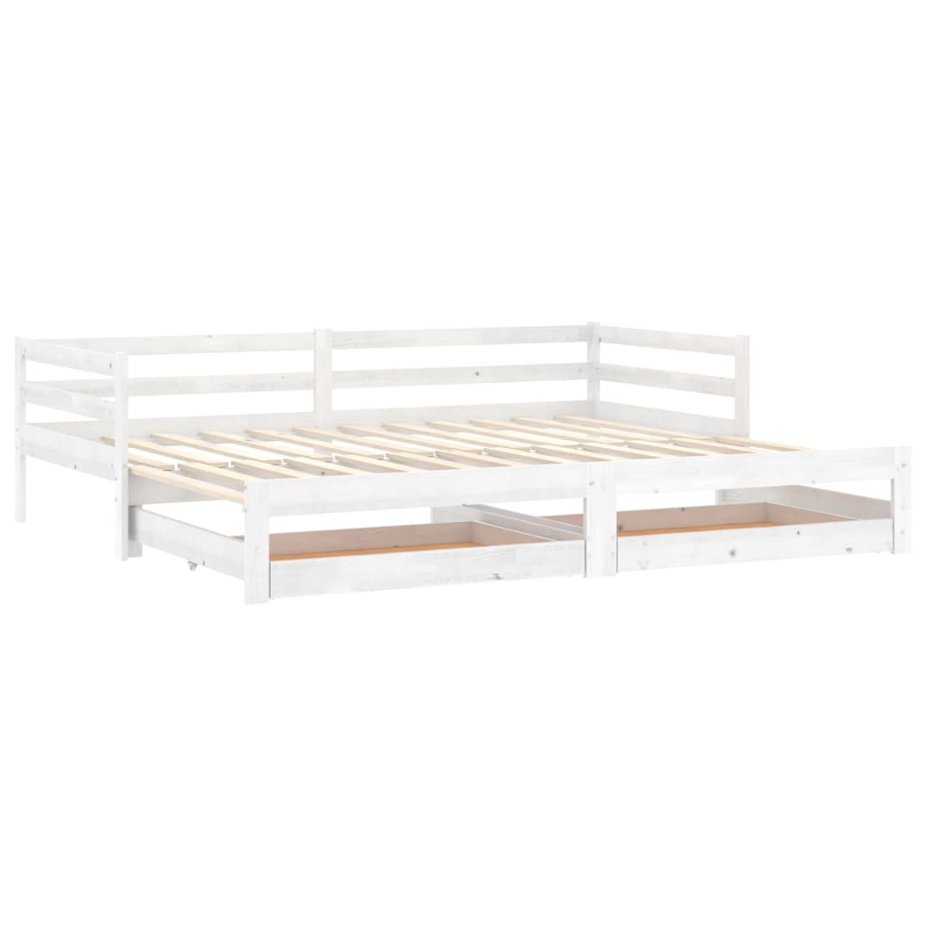 Lit coulissant sans matelas 2x(90x200) cm blanc - XIOS