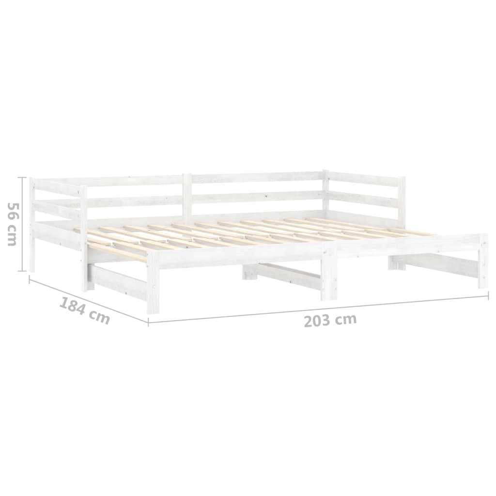 Lit coulissant sans matelas 2x(90x200) cm blanc - XIOS