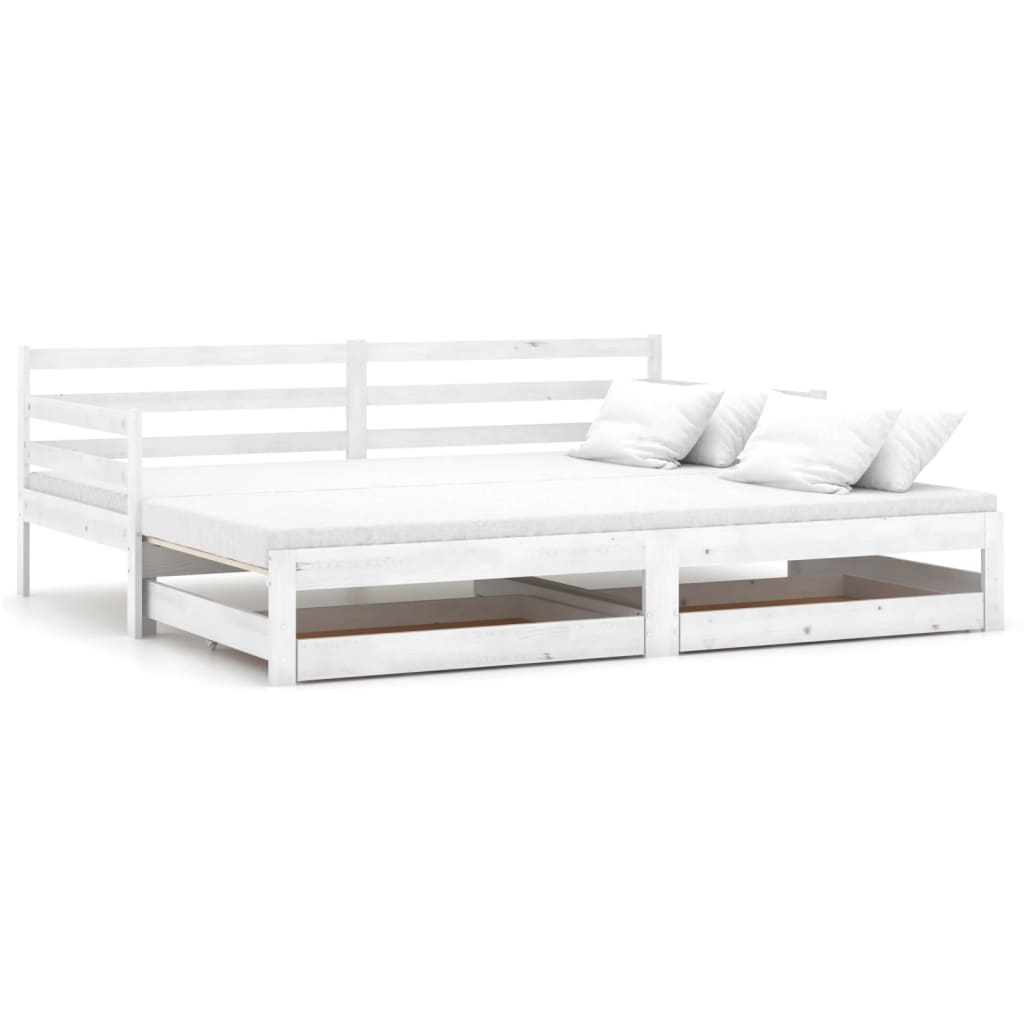 Lit coulissant sans matelas 2x(90x200) cm blanc - XIOS