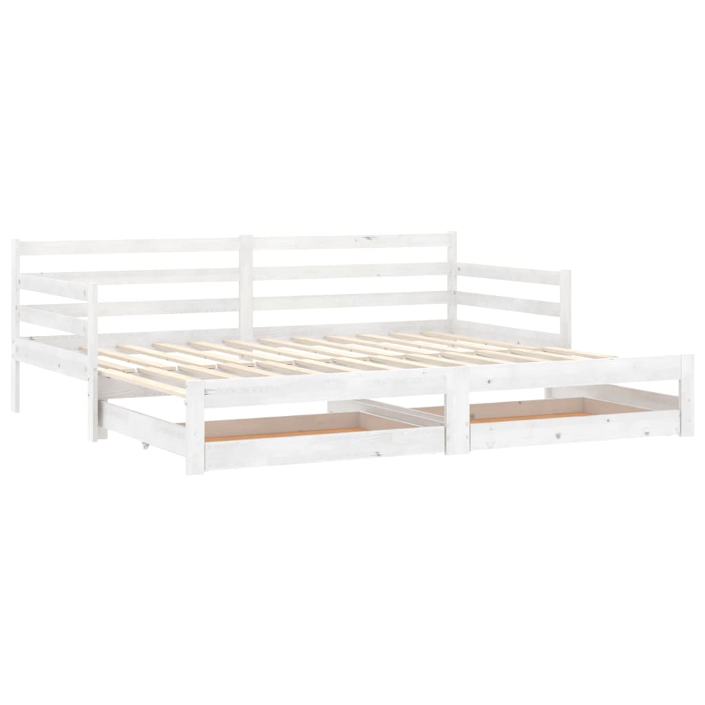 Lit coulissant sans matelas 2x(90x200) cm blanc - XIOS