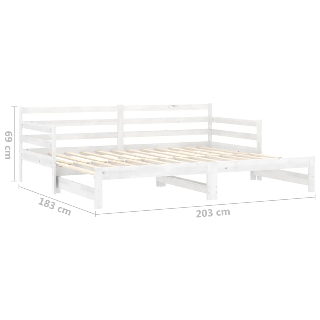 Lit coulissant sans matelas 2x(90x200) cm blanc - XIOS