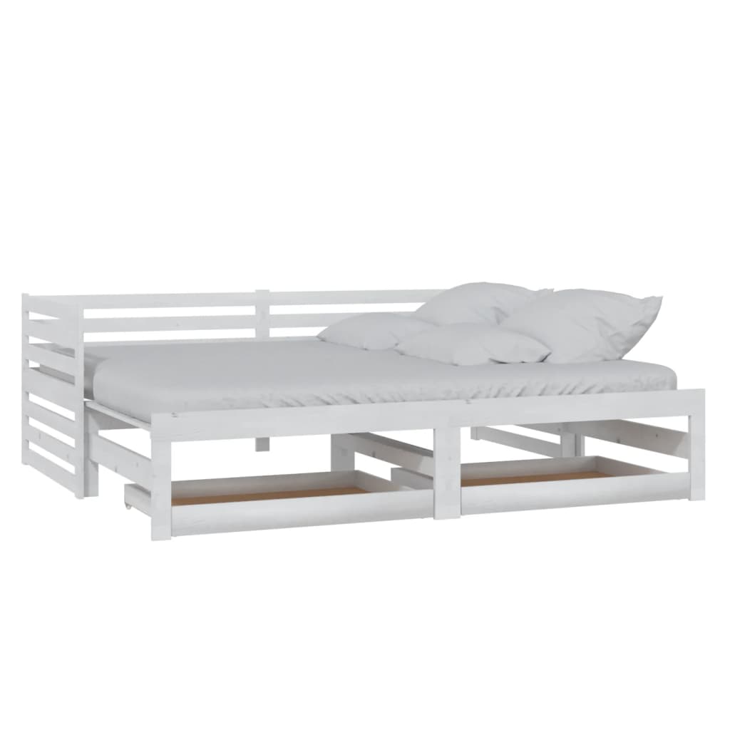 Lit coulissant sans matelas 2x(90x200) cm blanc - XIOS