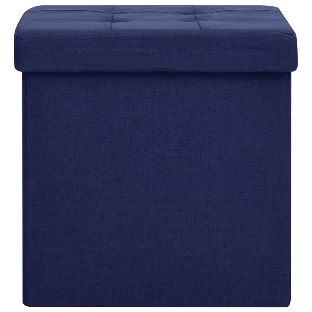Tabouret de rangement pliable Bleu Faux lin - XIOS