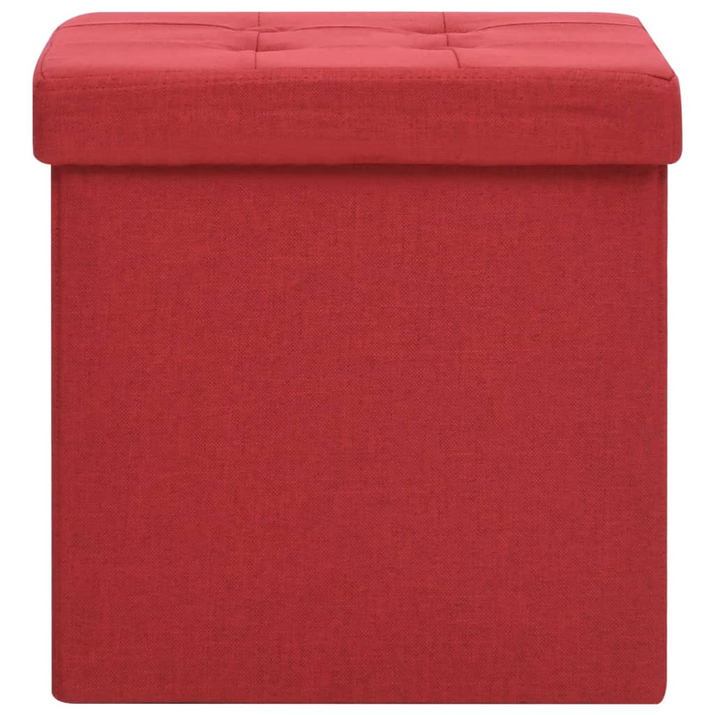 Tabouret de rangement pliable Rouge bordeaux Faux lin - XIOS