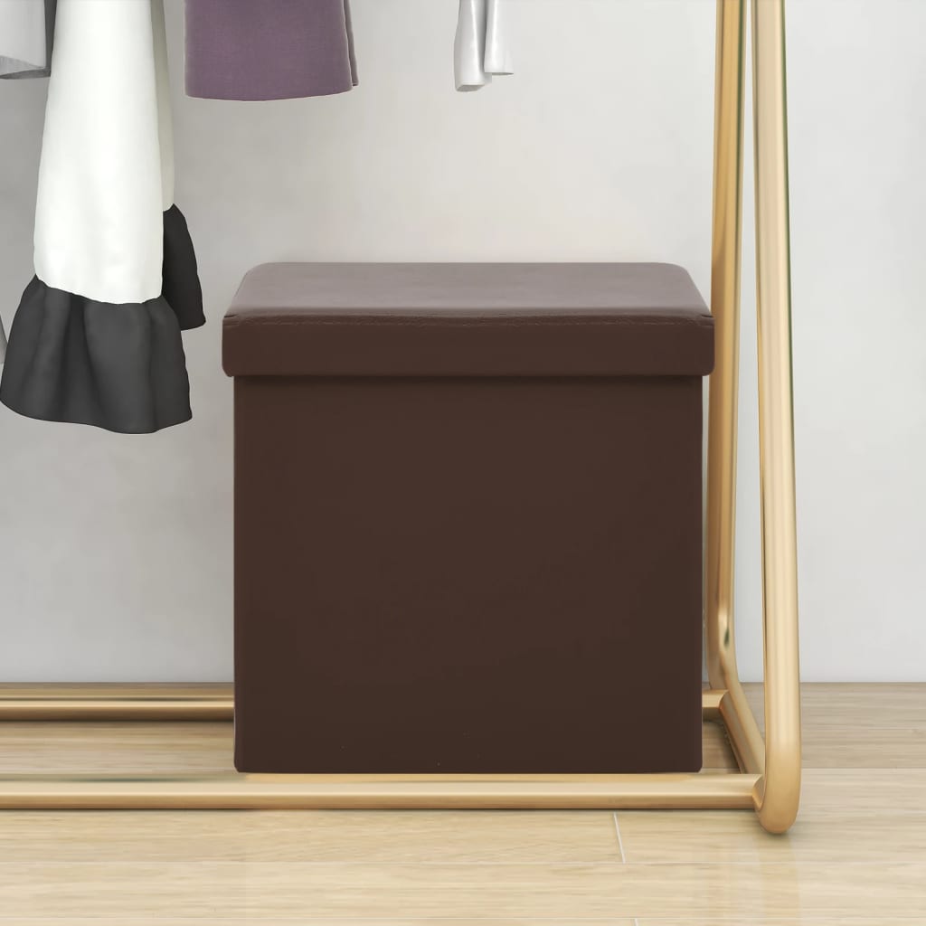 Tabouret de rangement pliable Marron PVC - XIOS