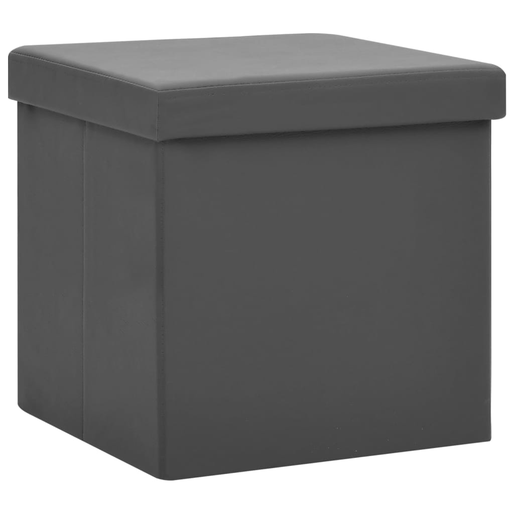 Tabouret de rangement pliable Gris PVC - XIOS