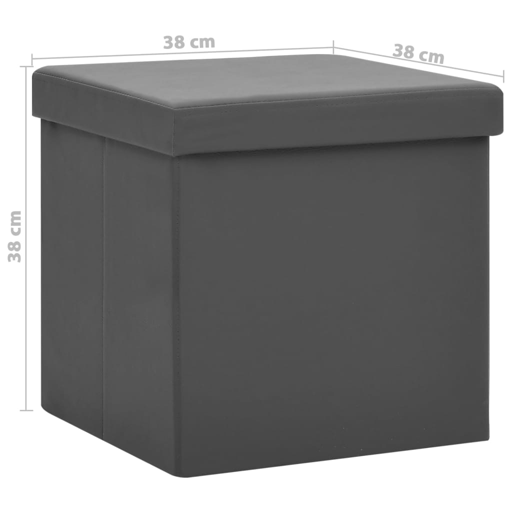Tabouret de rangement pliable Gris PVC - XIOS