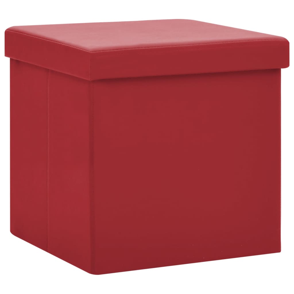 Tabouret de rangement pliable Rouge bordeaux PVC - XIOS