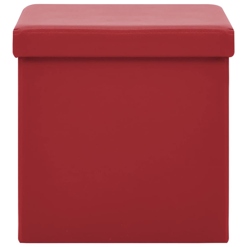 Tabouret de rangement pliable Rouge bordeaux PVC - XIOS
