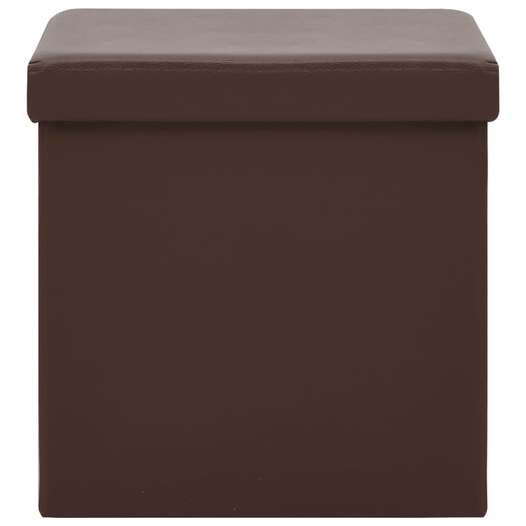 Tabourets de rangement pliables lot de 2 marron PVC - XIOS