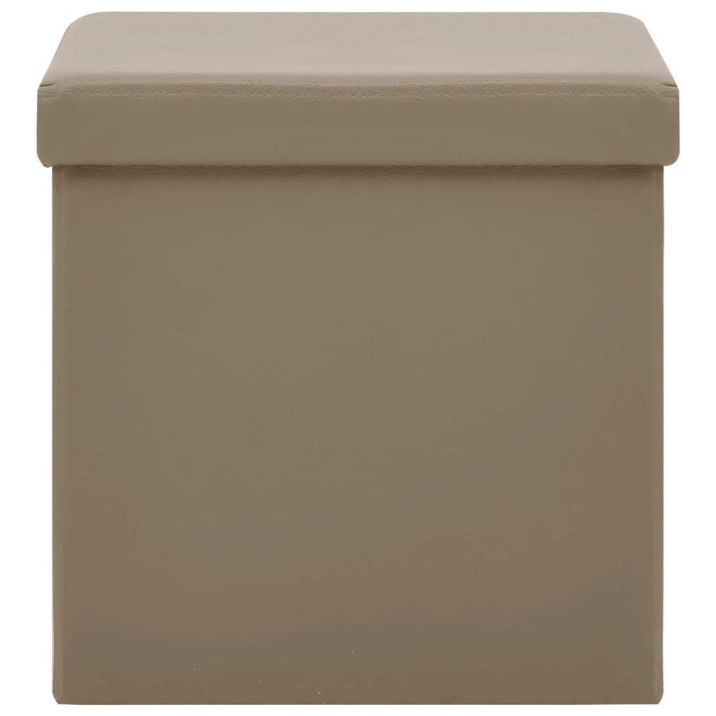 Tabourets de rangement pliables lot de 2 cappuccino PVC - XIOS