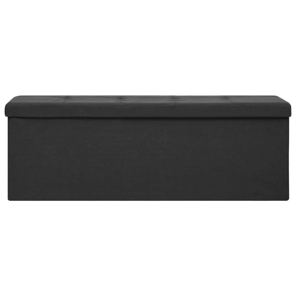 Banc de rangement pliable Noir Faux lin - XIOS