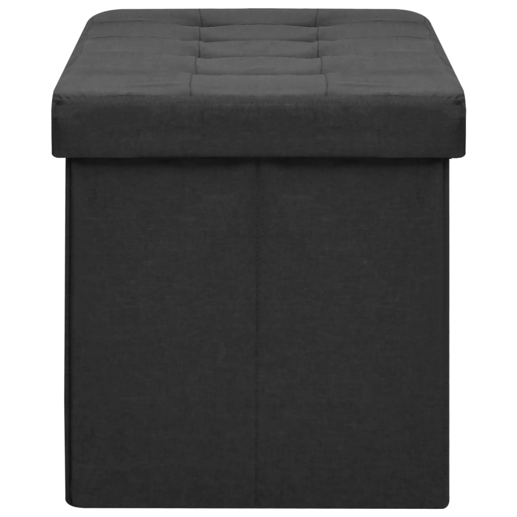 Banc de rangement pliable Noir Faux lin - XIOS