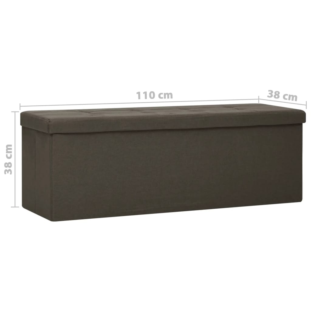 Banc de rangement pliable Marron foncé Faux lin - XIOS
