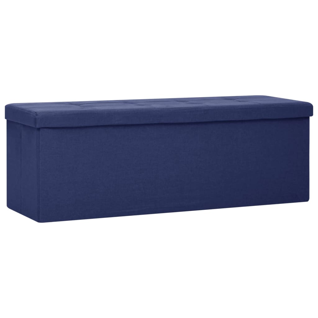 Banc de rangement pliable Bleu Faux lin - XIOS