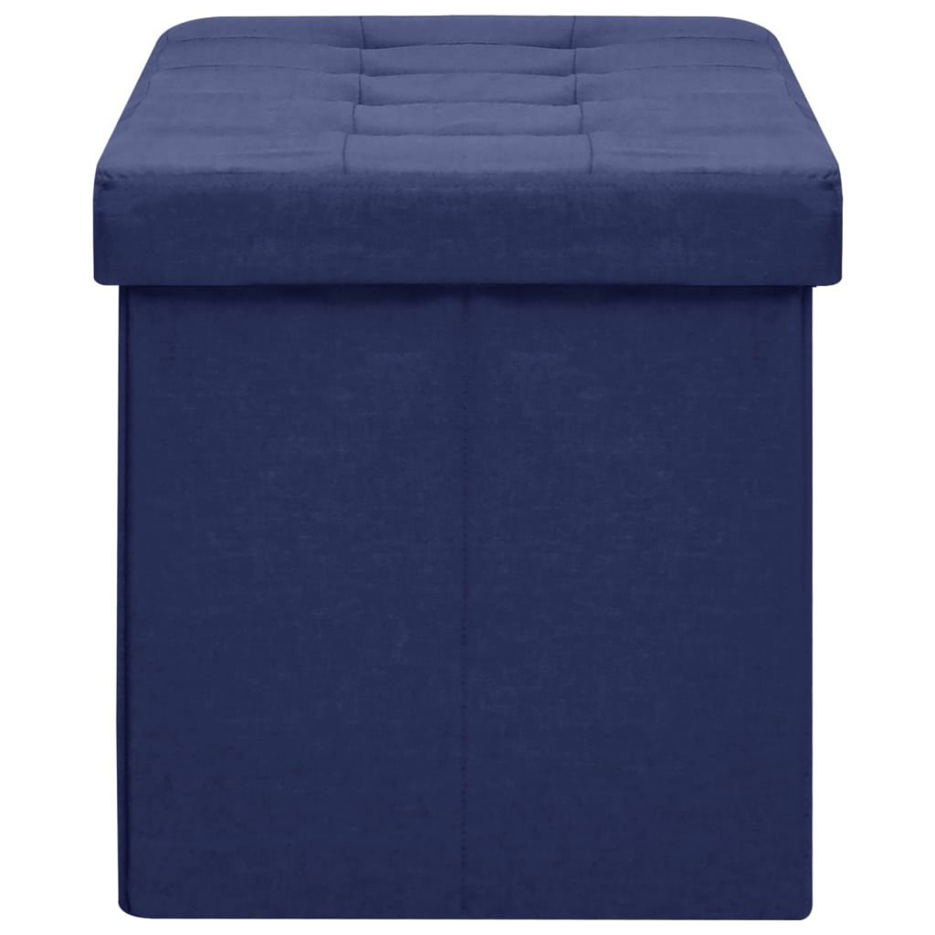 Banc de rangement pliable Bleu Faux lin - XIOS