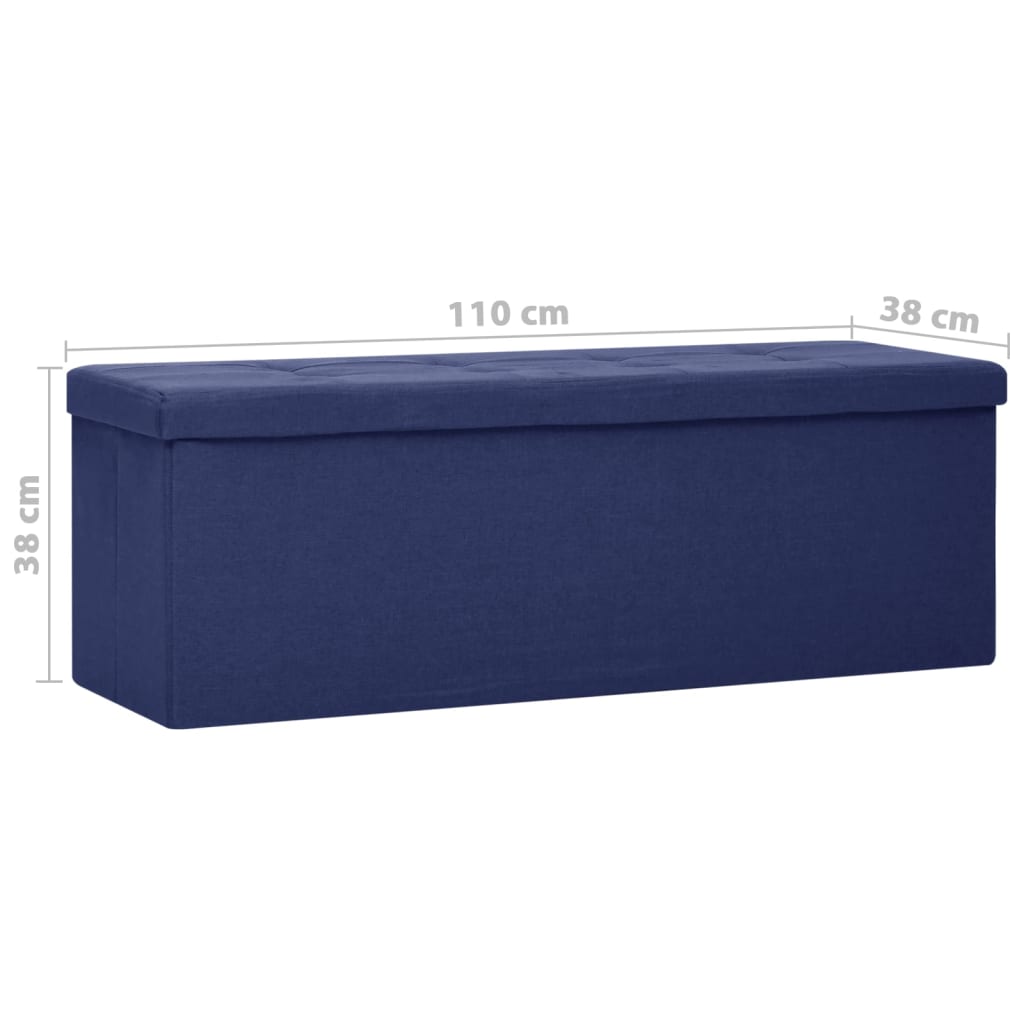 Banc de rangement pliable Bleu Faux lin - XIOS
