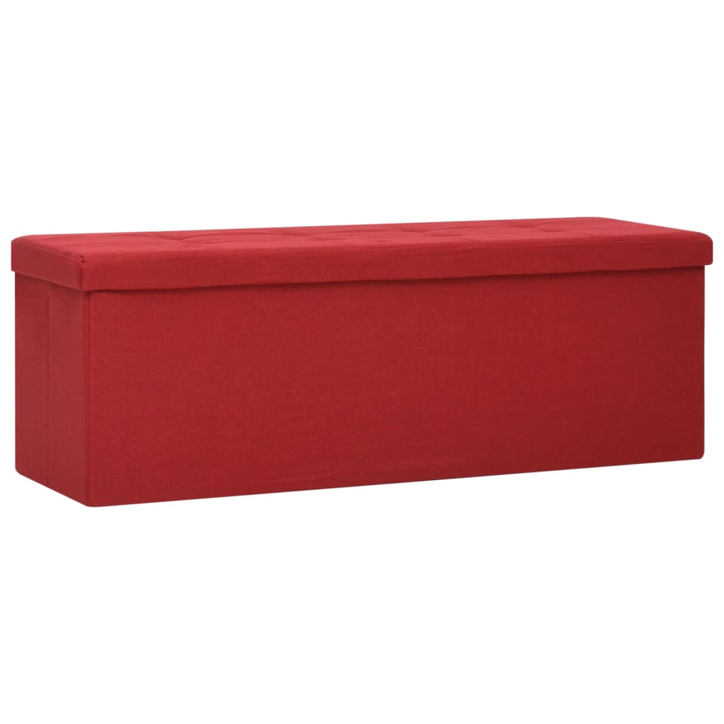 Banc de rangement pliable Rouge bordeaux Faux lin - XIOS