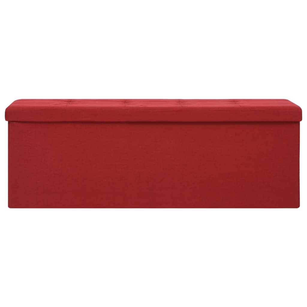 Banc de rangement pliable Rouge bordeaux Faux lin - XIOS