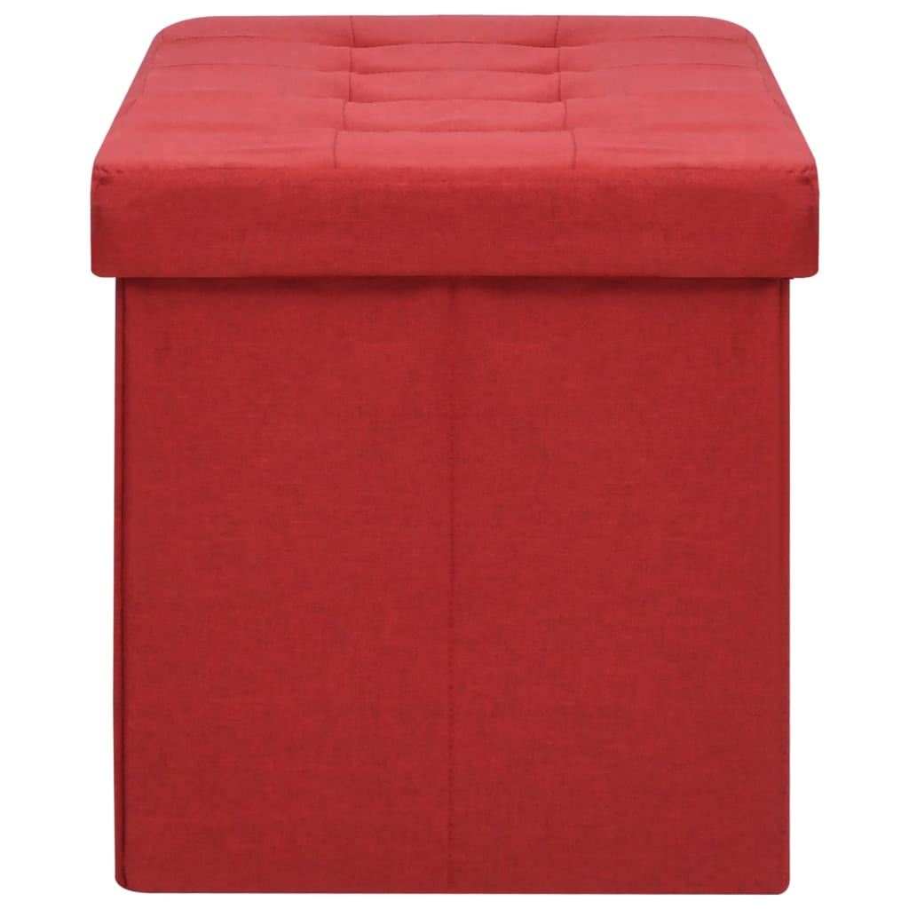 Banc de rangement pliable Rouge bordeaux Faux lin - XIOS