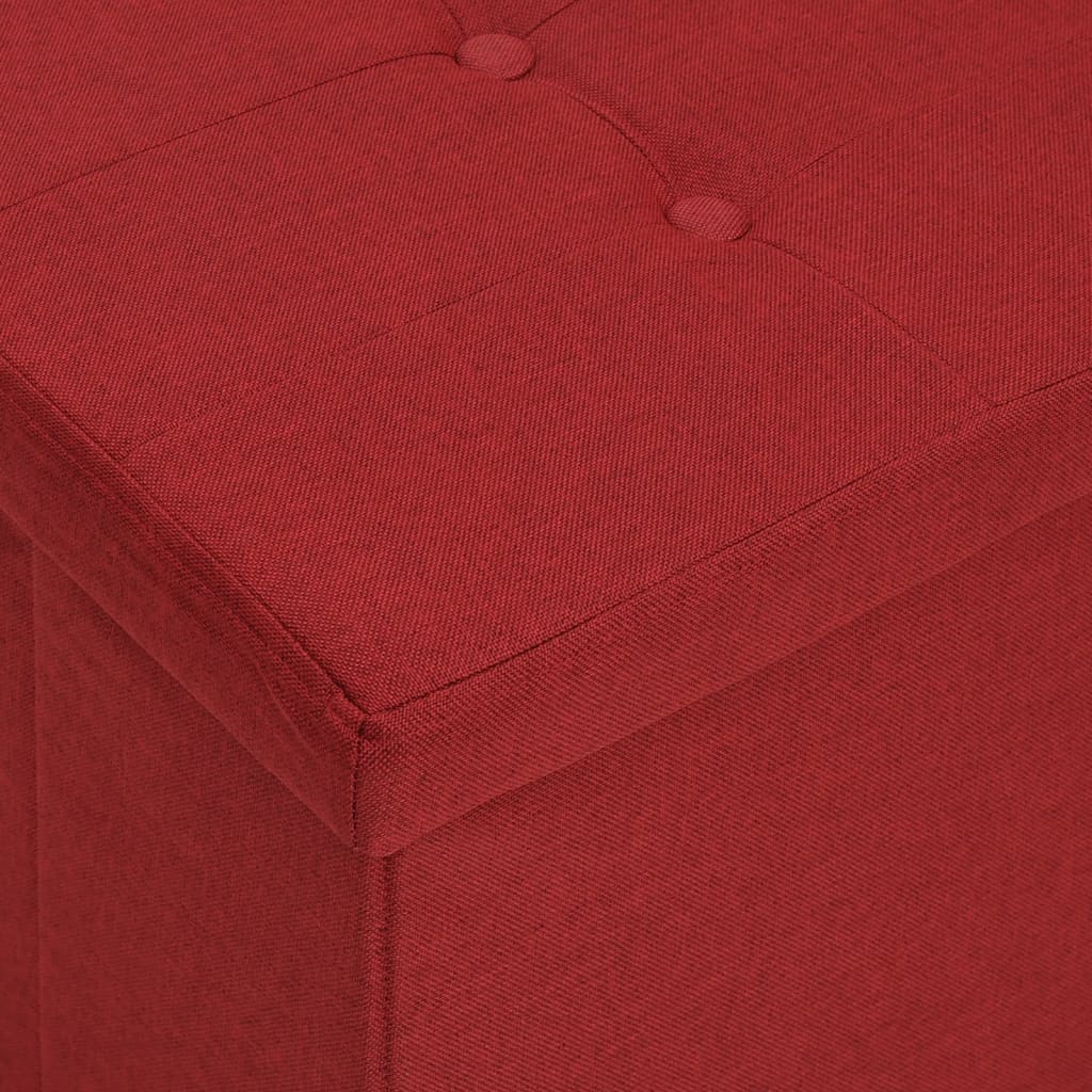 Banc de rangement pliable Rouge bordeaux Faux lin - XIOS