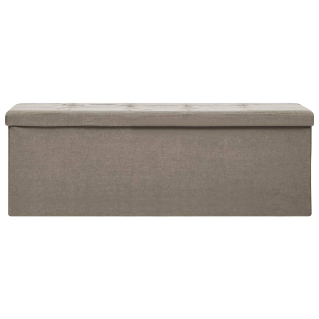 Banc de rangement pliable Taupe Faux lin - XIOS
