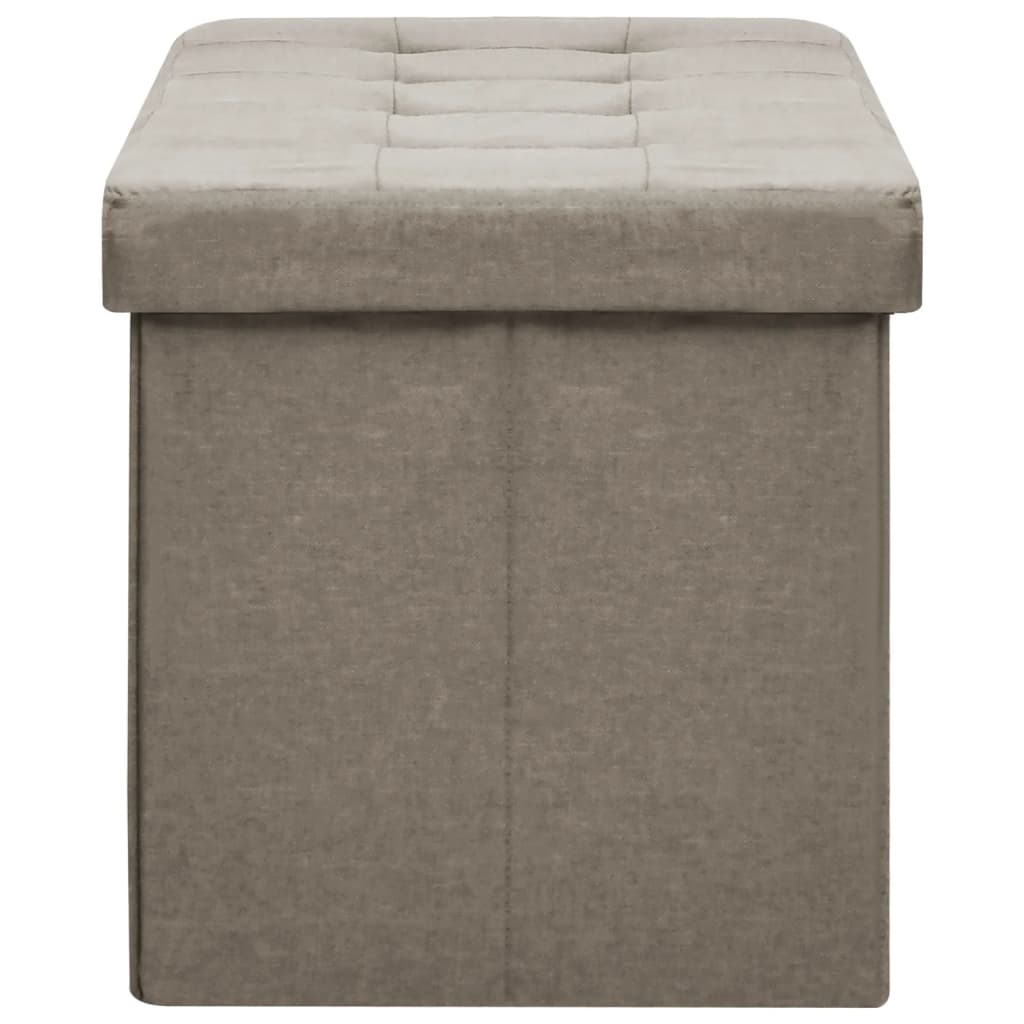 Banc de rangement pliable Taupe Faux lin - XIOS