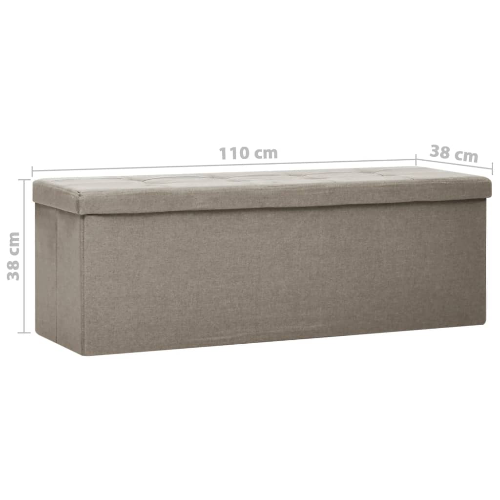 Banc de rangement pliable Taupe Faux lin - XIOS