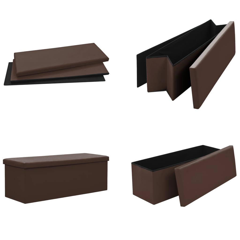 Banc de rangement pliable Marron PVC - XIOS