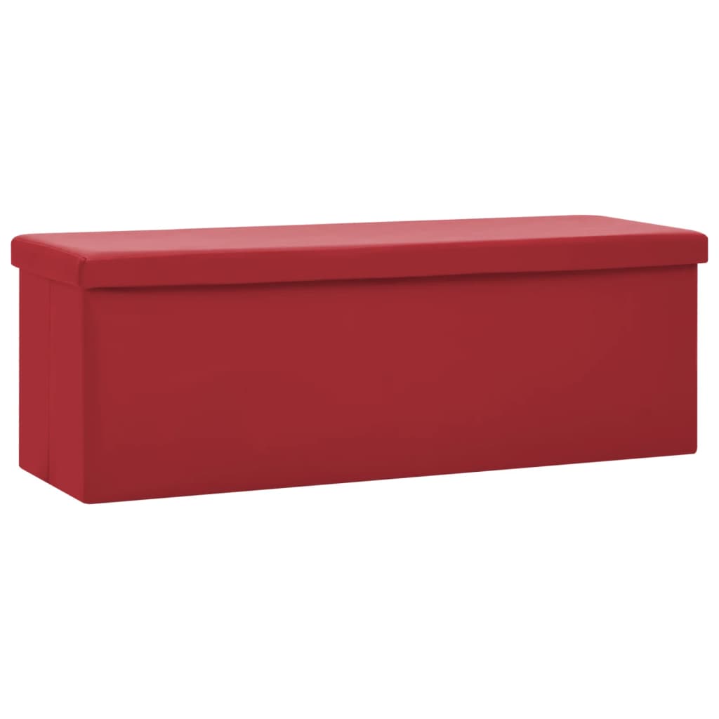 Banc de rangement pliable Rouge bordeaux PVC - XIOS