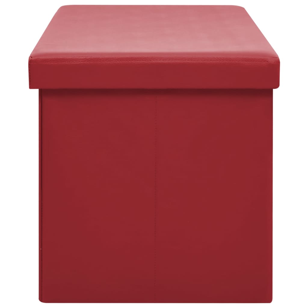 Banc de rangement pliable Rouge bordeaux PVC - XIOS