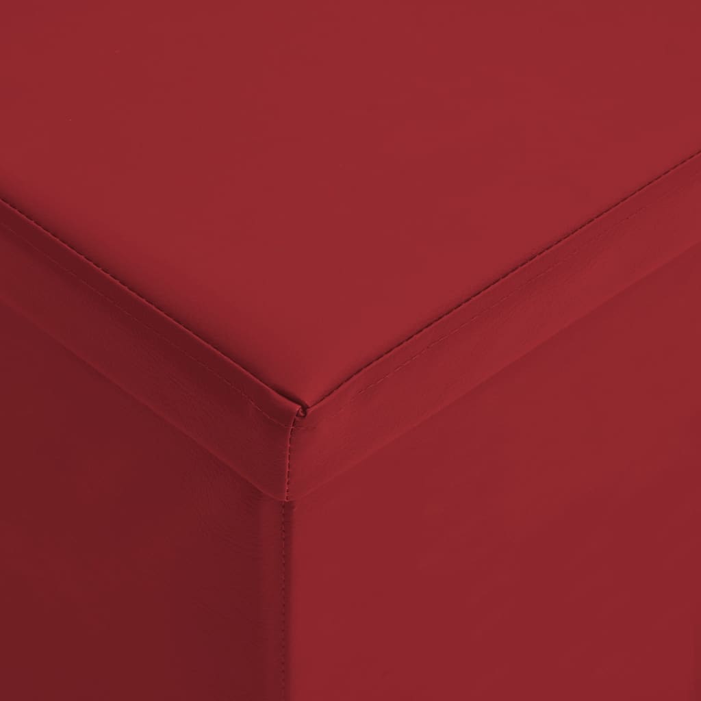 Banc de rangement pliable Rouge bordeaux PVC - XIOS